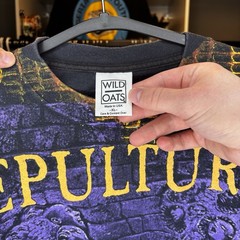 Vintage Sepultura AOP Shirt XL Wild Oats USA Single Stitch Rare 90s Metal Tee