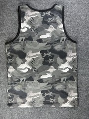 NBA Basketball Tank Top Mens M Gray Camo Sleeveless Jersey Athletic Mesh Logo