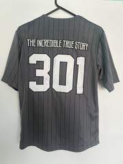 Logic “The Incredible True Story” Baseball Pinstripe Jersey Hip Hop Gray Size S