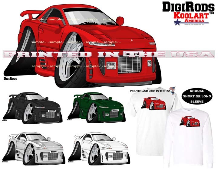 Mitsubishi 3000 GT 3000GT Classic Model DigiRods / Koolart Cartoon Car T Shirt