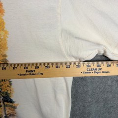 VINTAGE 90s Deer Wildlife T Shirt Mens XL Cream Graphic Hunting Nature Sports