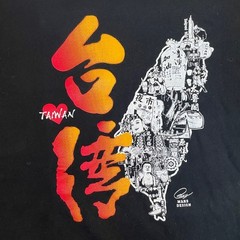 CHECKS Taiwan Map Graphic Black T Shirt Graphic Tee Size 2L