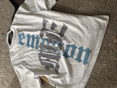 mixed emotion White Cotton Jersey Graphic Tee Angel Cupid Short Sleeve Small