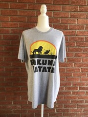 Simba DISNEY LION KING Retro Gray T-Shirt Men’s XL – Cartoon Movie Retro Mens