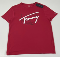 Tommy Hilfiger Men’s Crew Neck Short Sleeve Logo Graphic T-Shirt Red M