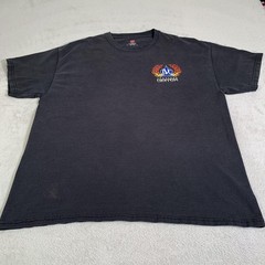 Las Vegas Choppers Shirt Mens XL Black Hanes Flames Motorcycle Biker Tee FLAWS