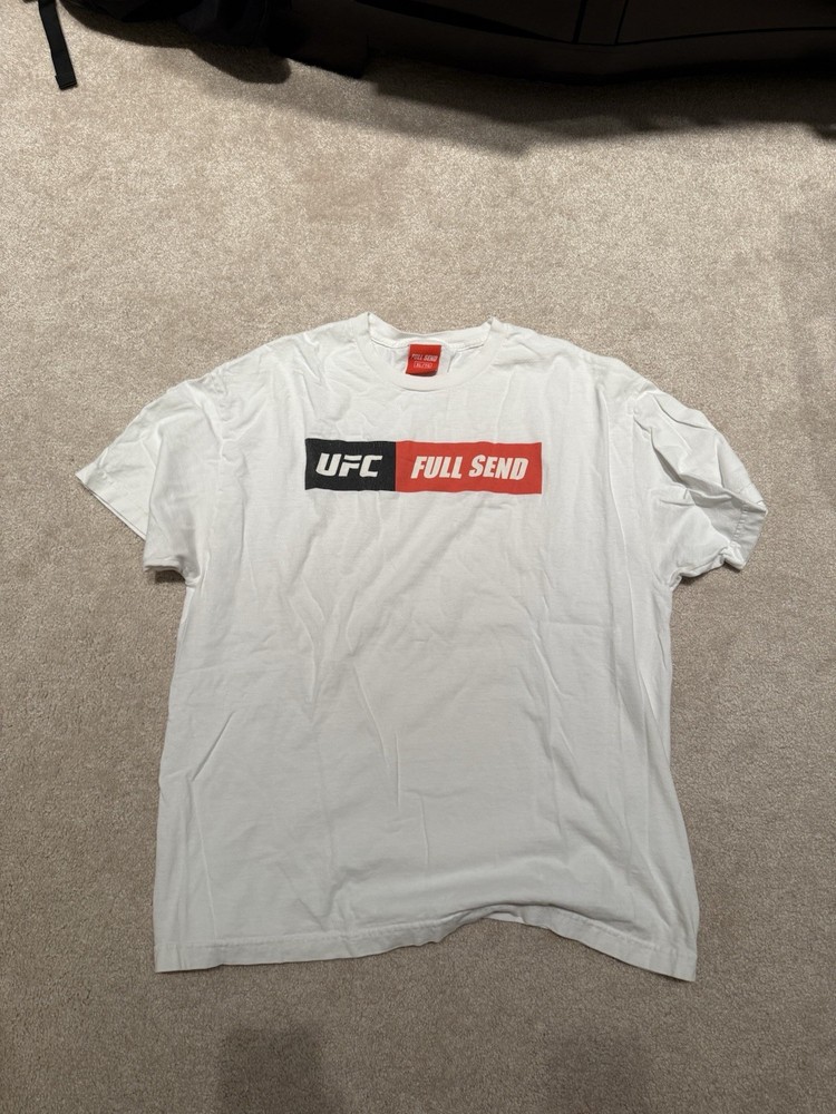 Full Send x UFC Shirt XL White Box Logo Tee NELK Boys MMA