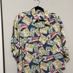 Bowl For Health Pierre Cardin Korea All Over Print Men’s Large Button Front VTG