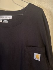 Carhartt Logo Men’s Loose Fit Pocket Crew Neck T-Shirt Black Size 5XL