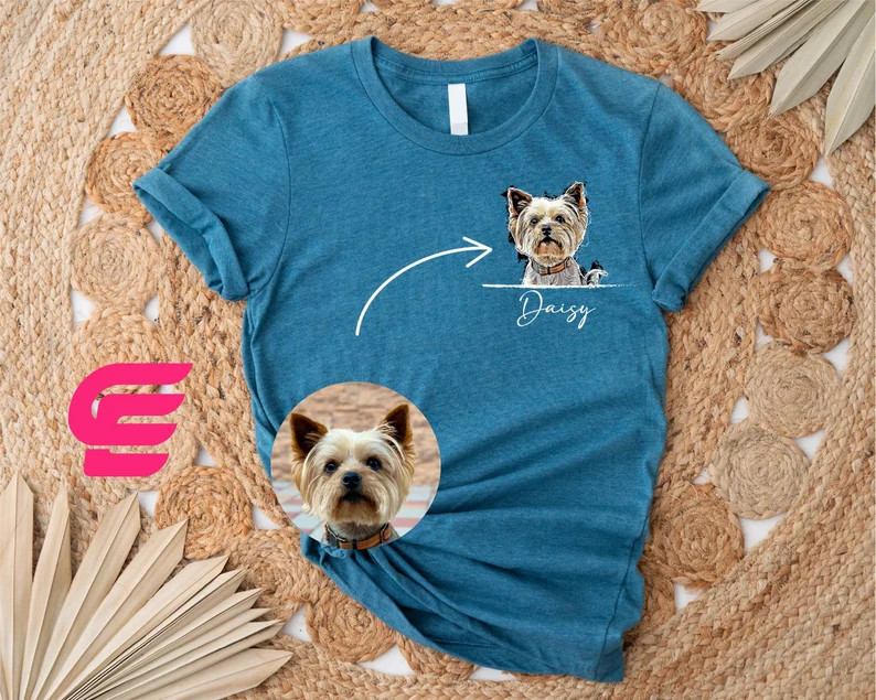 Custom Pet Dog Memorial Comfort Tee Shirt Personalized Pet Loss Gift Top