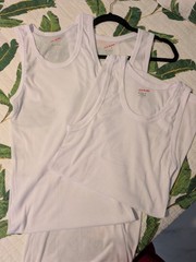 3Pack First Quality White Ribbed Tank Top XL Fits Smaller S/M Stretch Cotton