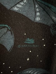 Vintage 90s Bat Moon Night Sky Double Side Single Stitch Fruit of the Loom XL