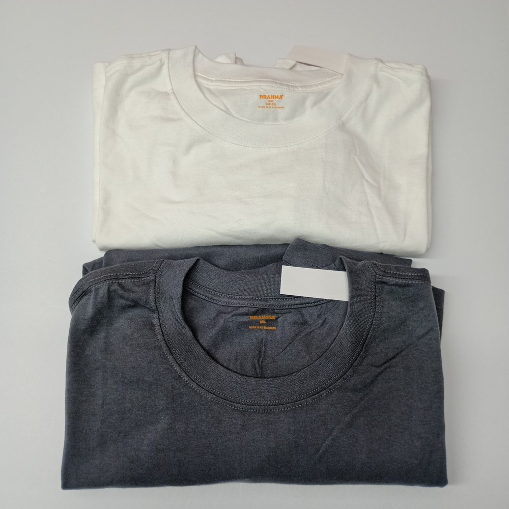 2 Brahma Short Sleeve Core Work T-Shirt 2XL 50-52 Gray And White Pocket Tee
