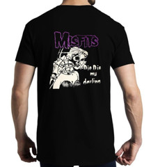 Misfits American Rock Band Men’s Double Design Black T-Shirts (Multiple Designs)