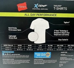 Hanes Men’s X-Temp All Day Breathable Mesh Crewneck Undershirts 3-Pack Med