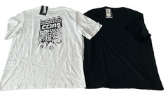 Converse T Shirts Unisex Adult Size M Black White Short Sleeve Stretch 2 Shirts