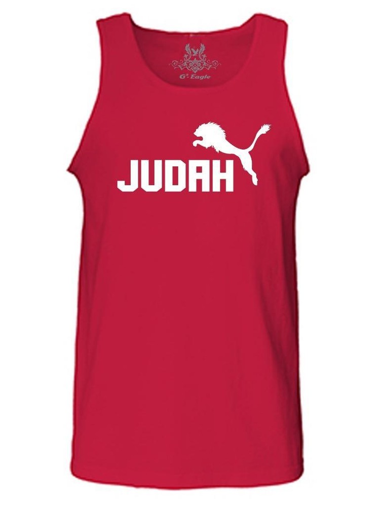 Men’s Printed Lion of Judah Christian Jesus God Bible Love Cross Cotton Tank Top