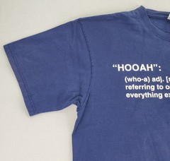 Hooah Definition Shirt Mens XL Navy Short Sleeve Funny Military Graphic Humor