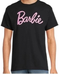 Barbie Mens Short Sleeve Black Crewneck Logo Graphic T- shirt Size XL (46-48)