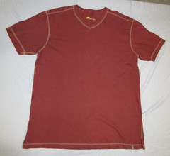 Orvis 2YL0 Slub Knit Summer T Shirt Men’s Large Burgandy 100% Cotton Breathable
