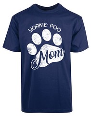 Yorkie Poo Mom Foot Print New Men’s Shirt Funny Slogan Animal Lovers Casual Tees