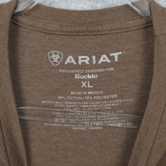 Ariat Shirt Mens XL Brown Short Sleeve Mountain Logo Heathered Tee Buckle