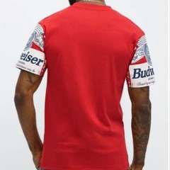 LIFE Clothing Co. Budweiser Red Logo Graphic Crew Neck T-Shirt Men L