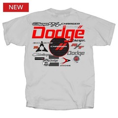 NEW DODGE ALL OVER LOGOS SHORT SLEEVE QUALITY ICE GREY TEE SHIRT – DOAOL