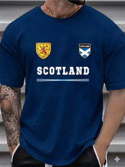 Mens Scotland Lion Rampant Flag T Shirt 100% Cotton Soft Breathable Casual Tee