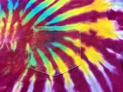 HAND TIE DYED SHORT SLEEVE SHIRT SIZE Large UNISEX WITH POCKET