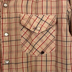 Vintage Men’s Western Shirt Neutral Plaid Pearl Snaps Button Down Medium Rodeo