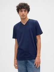 Gap Everyday Soft Shirt Mens XS Tapestry Navy Blue V-Neck Cotton Jersey Tee New