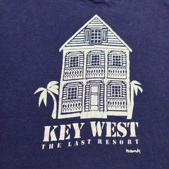 Vintage 80s Hanes Key West The Last Resort Florida Beach Graphic T-Shirt USA XL