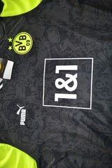 T Shirt Football Borussia Dortmund Puma Black Yellow Large Haaland 9