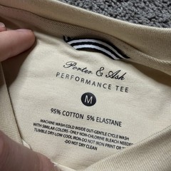 Porter & Ash Performance T Shirt Mens L Tan White Black Short Sleeve