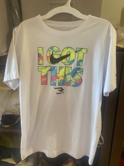 Boys Nike Logo T-Shirt XL White Multi-Color Short Sleeve Tee