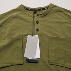 Public Rec Mens Henley Shirt Go To Large Slim Green Performance Academia Preppy