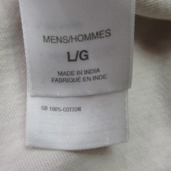 The North Face Men’s L/G Large Cream Long Sleeve T-Shirt 100% Cotton Crew Neck