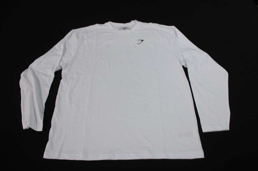 Gymshark Men’s Essential Oversized Long Sleeve T-Shirt ZG3 White Medium NWT