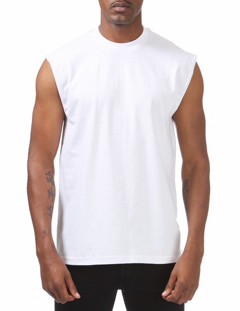 Pro Club Heavyweight Crew Neck Sleeveless Muscle T-Shirt Small – 7XL