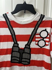 Where’s Waldo Cosplay Unisex T-Shirt Striped Binoculars Graphic Costume Tee SM