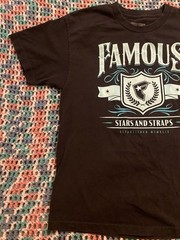 Y2K Famous Stars And Straps Logo T Shirt Sz L Black Hip Hop Grunge Rock