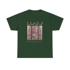 Revival Inspirational Floral Christian Tee: Unisex Heavy Cotton Church Shirt