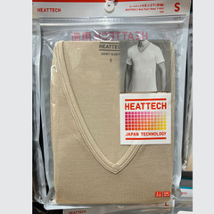 UNIQLO Heattech T-Shirt Short-sleeve Beige Black White MEN New Japan