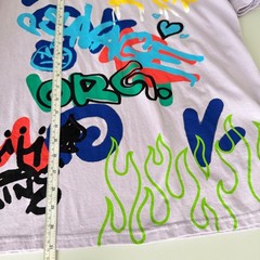 Huge Fashion Exchange Graffiti Graphic T-Shirt Mens 2XL Lavender Streetwear