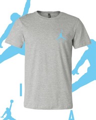 Men’s Basketball AIR UNC BLUE LC MJ Sports T-Shirt Tee Fast Ship!!