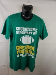EDUCATION IS IMPORTANT BUT GREENBAY FOOTBALL IS IMPORTANTER SIZE M