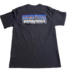 Patagonia Men’s S Black Cotton Knit Crewneck Pocket Logo Graphic T-Shirt