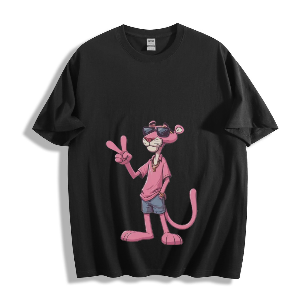 Pink Panther Peace Sign Unisex T-Shirt – Cool Retro Cartoon Tee