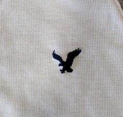 American Eagle Thermal Base Layer Men’s M Ivory Gray Logo Y2K NWOT Cotton Blend